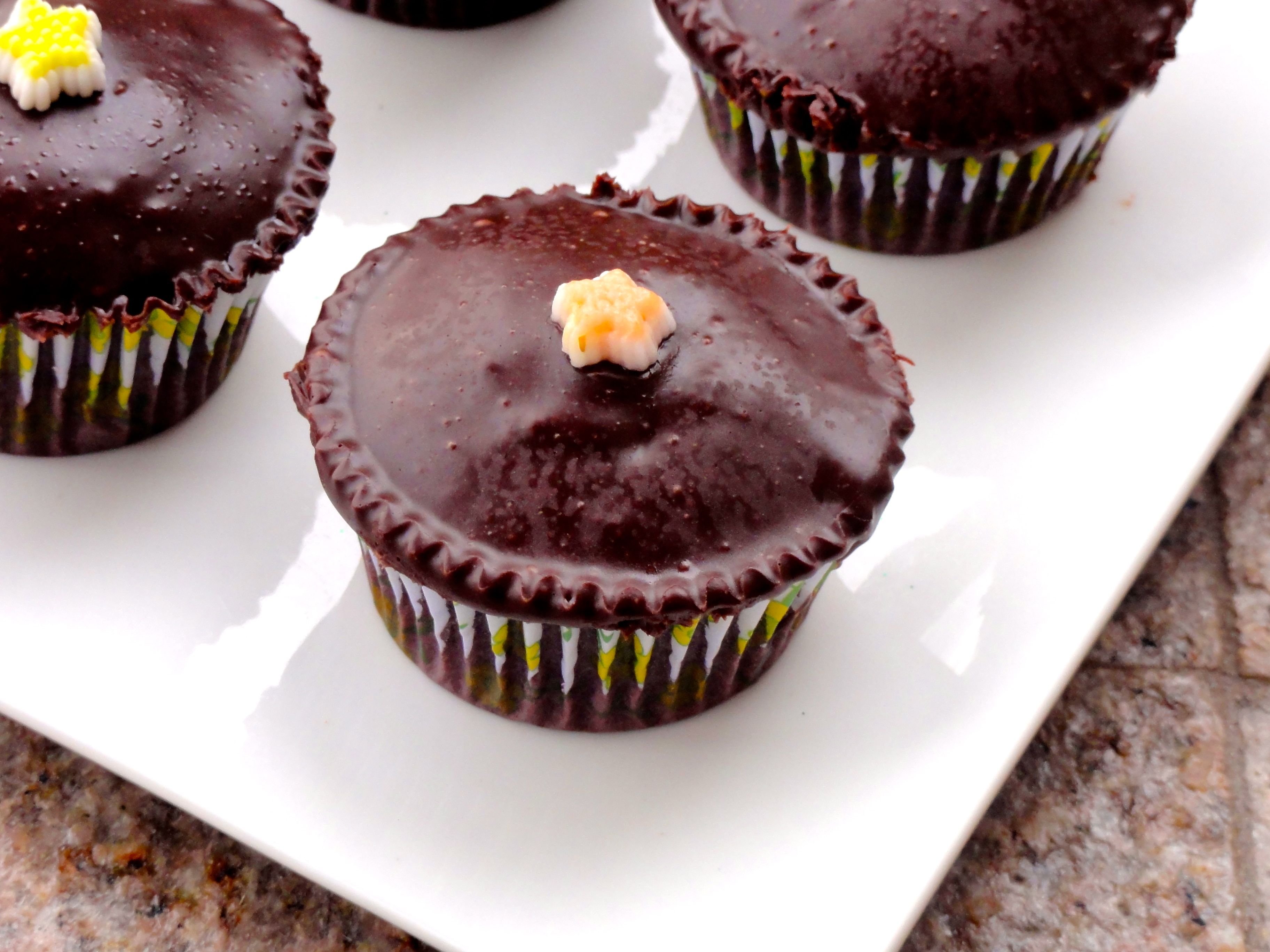 Meatless Monday: Rose Cream Filled Chocolate Ganache Cupcakes