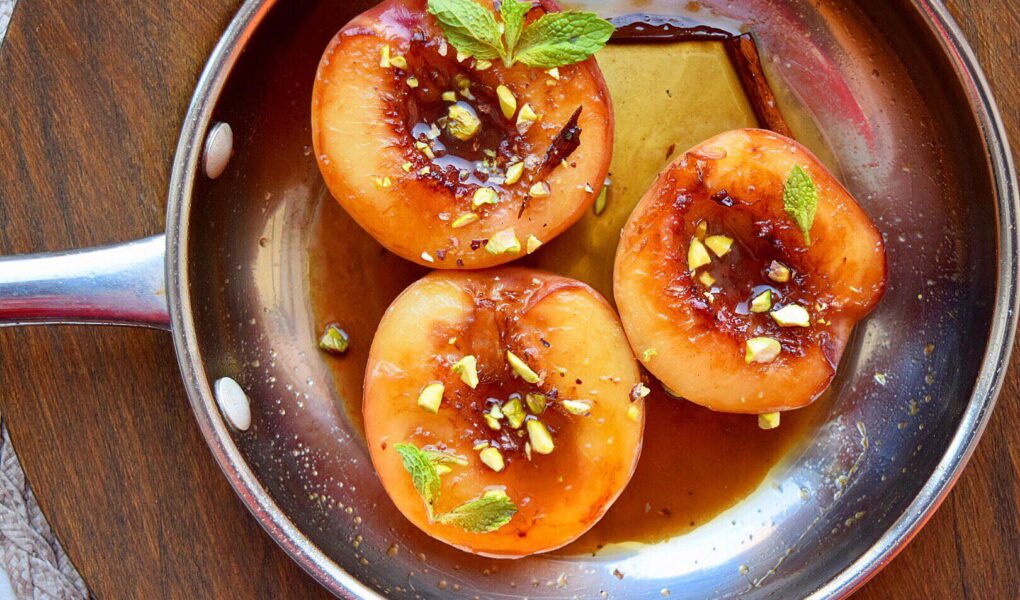 Jaggery Soaked Summer Peaches