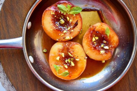 Jaggery Soaked Summer Peaches