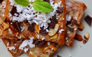 Vegan Coconut Almond French Toast + Chocolate