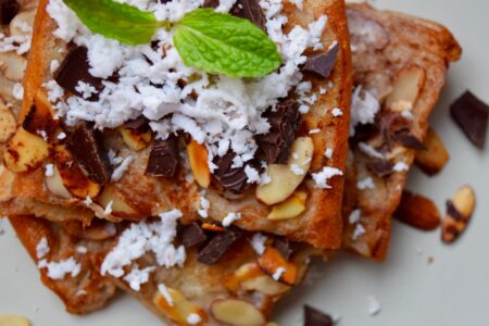 Vegan Coconut Almond French Toast + Chocolate