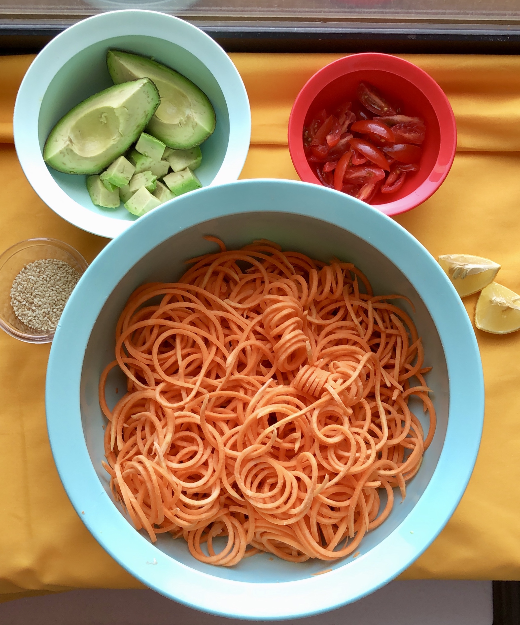 Spiralized Sweet Potato Noodles - Wife Mama Foodie