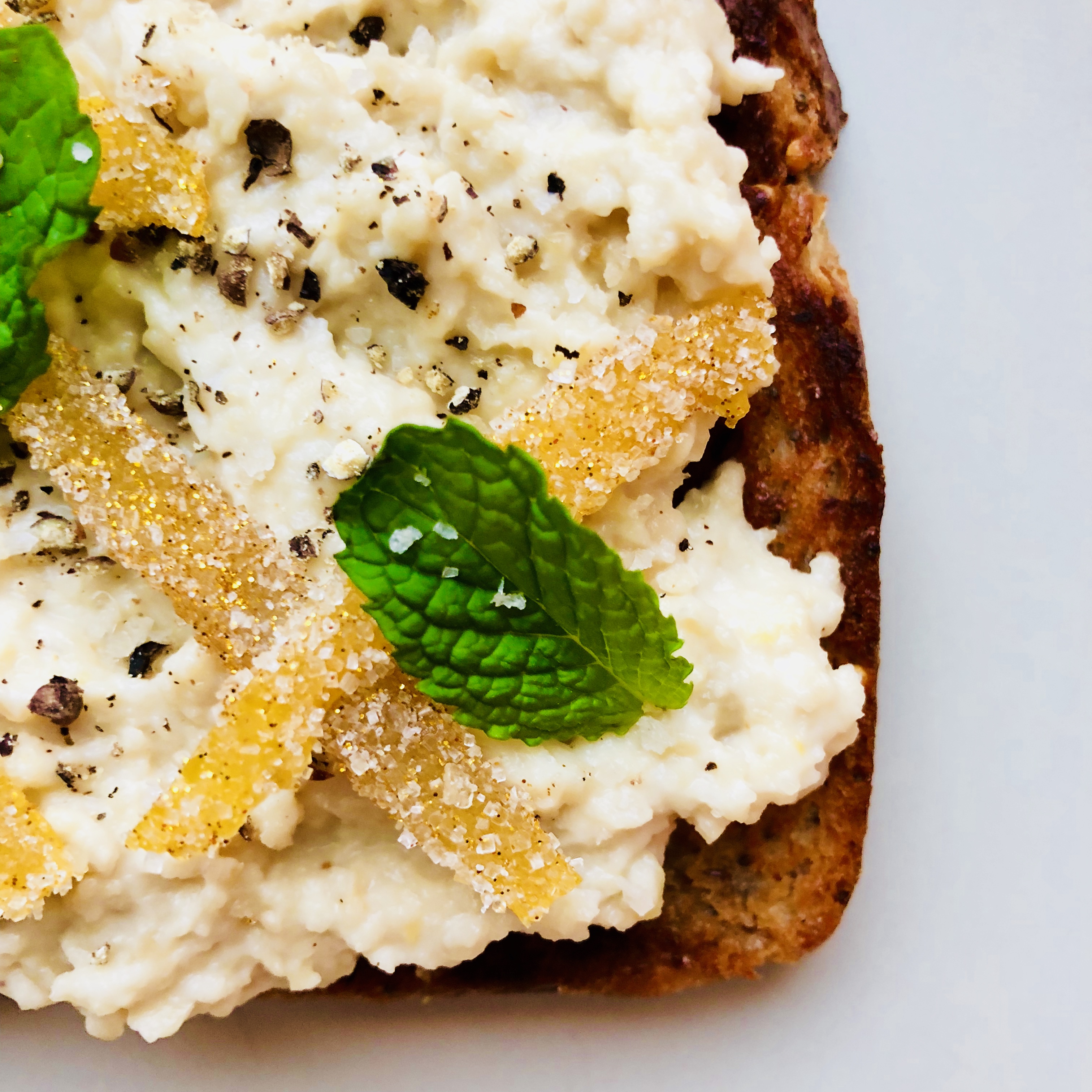 Candied Lemon & Cashew Ricotta Toast