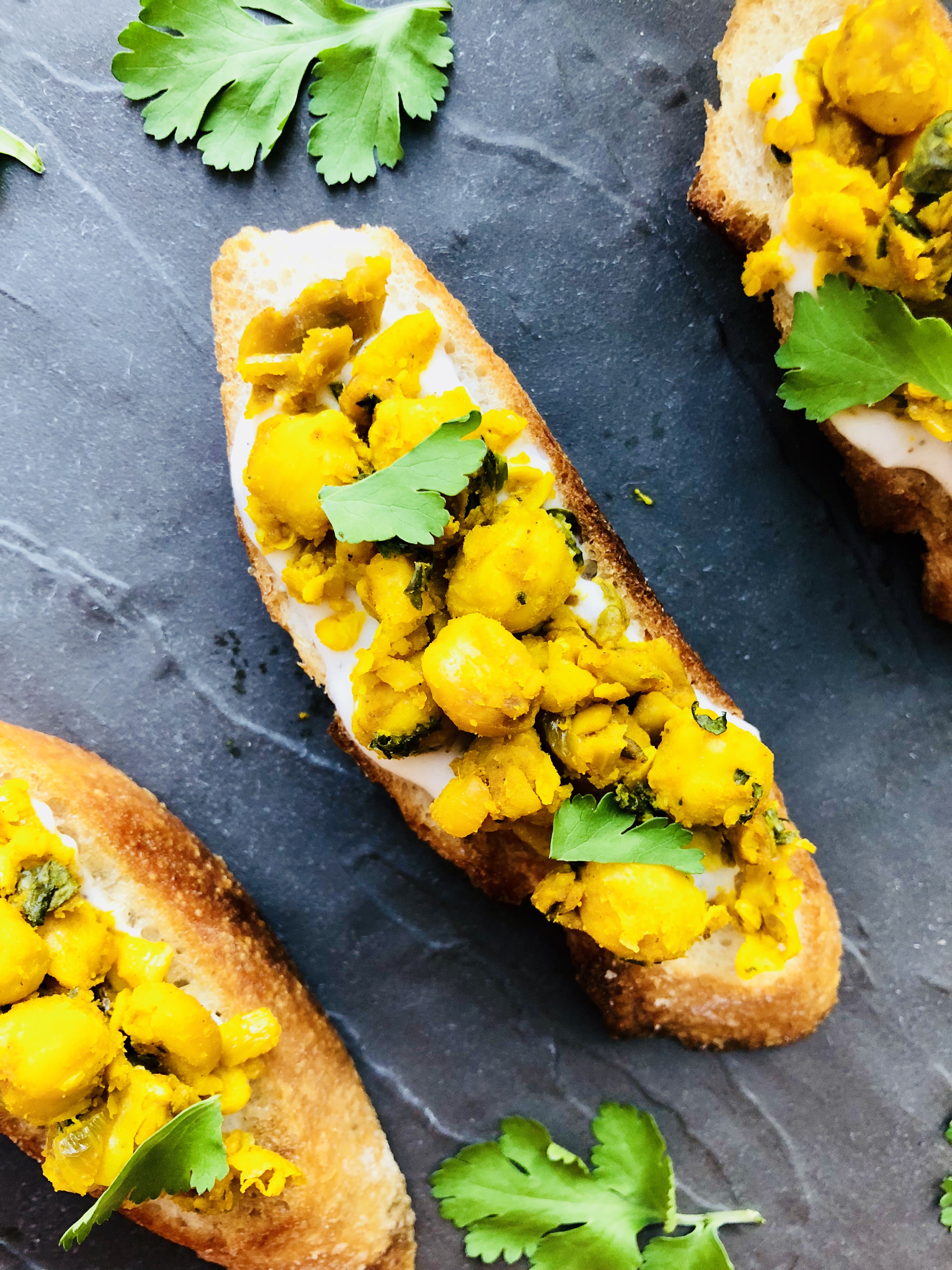 Masala Chickpea Bruschetta