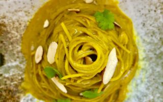 One Pan Creamy Turmeric Protein Pasta