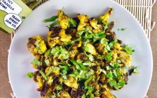 Roasted Cauliflower with Spicy Kiwi Glaze