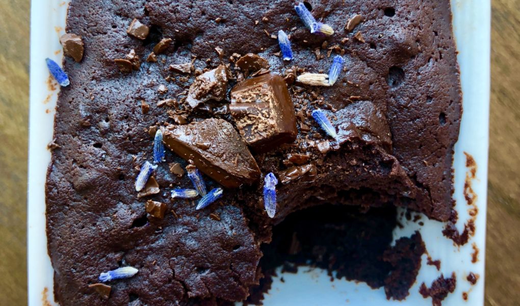 No Bake Lavender Dark Chocolate Brownies (vegan)