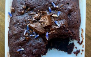 No Bake Lavender Dark Chocolate Brownies (vegan)