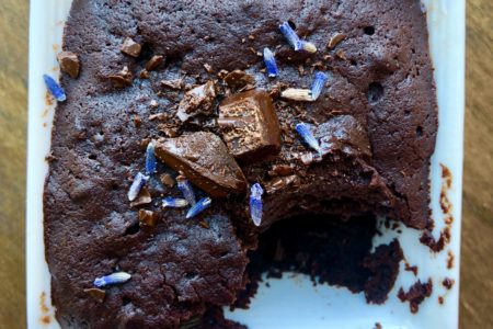 No Bake Lavender Dark Chocolate Brownies (vegan)