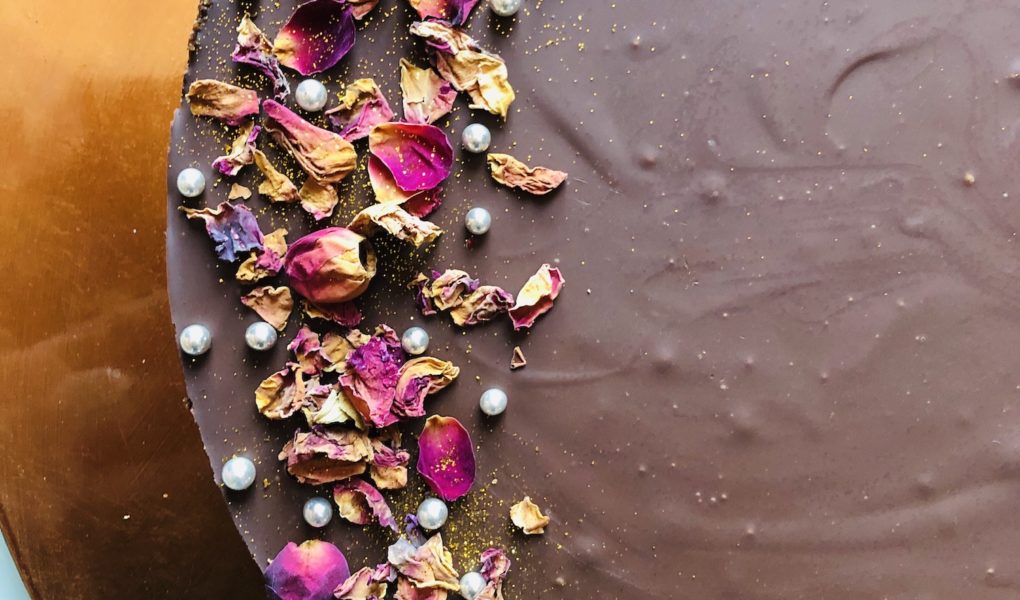 Dark Chocolate-Rose Tart with Cardamom & Sea Salt