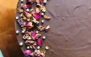 Dark Chocolate-Rose Tart with Cardamom & Sea Salt