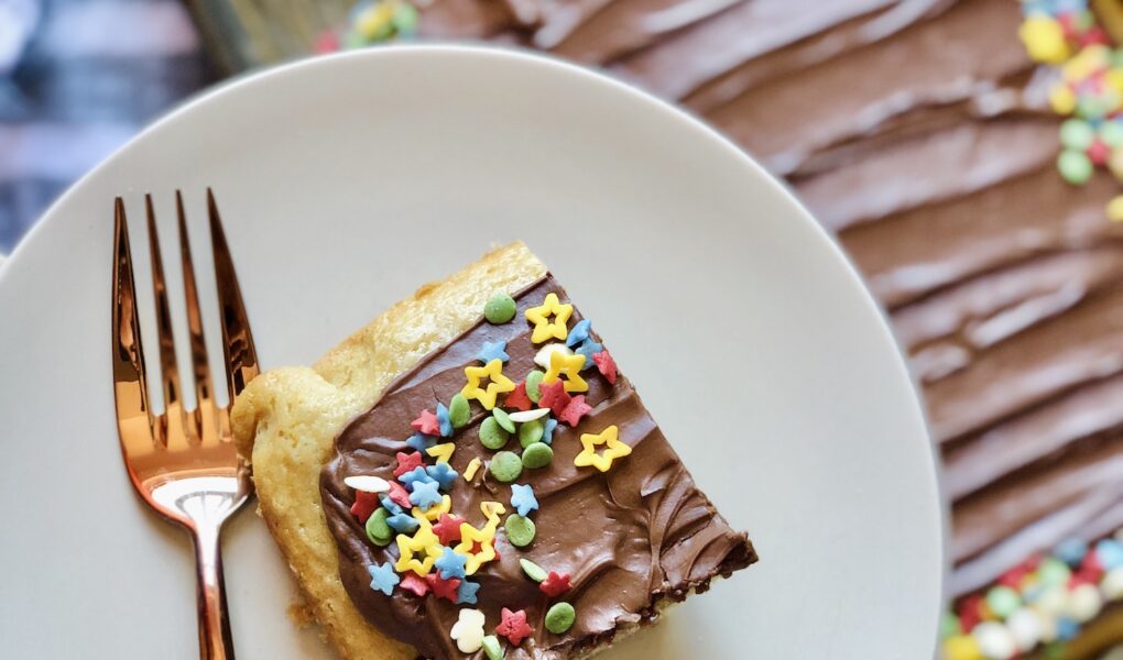 Lemon Tahini Sheet Pan Cake