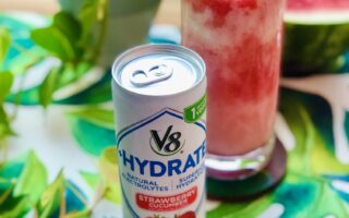 V8 +HYDRATE®-infused Watermelon “Miami Vice” cocktail