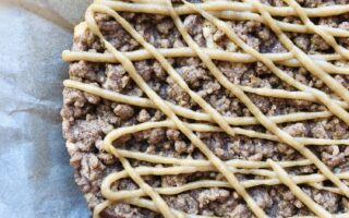 Coffee Cake with Homemade Gooey Caramel Drizzle (Vegan)