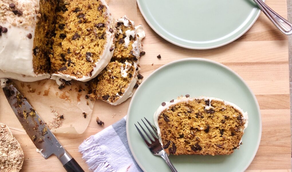 Pumpkin Pecan Chocolate Loaf Cake (Vegan)