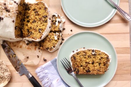 Pumpkin Pecan Chocolate Loaf Cake (Vegan)