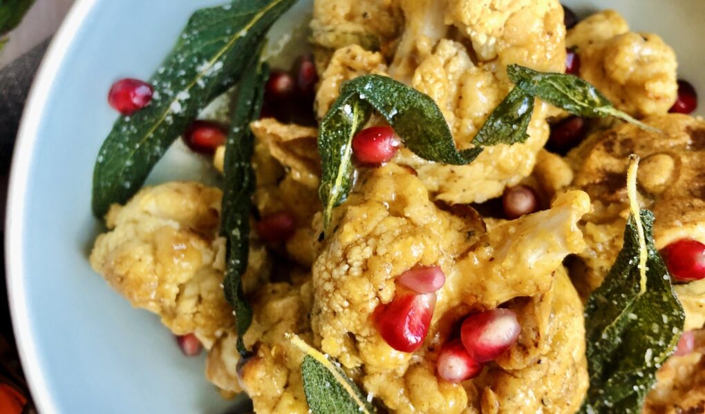 Sticky Maple Sage Cauliflower Pakoras