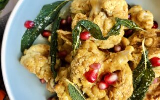 Sticky Maple Sage Cauliflower Pakoras