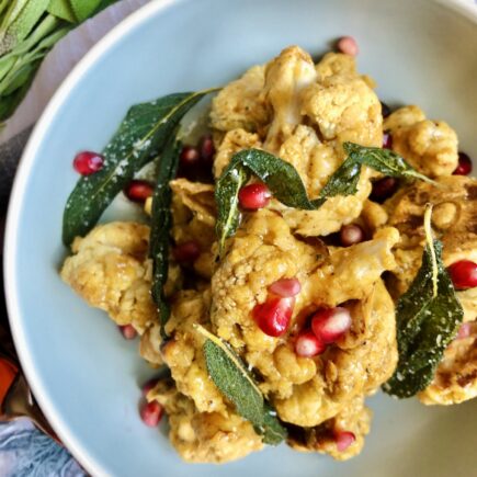 Sticky Maple Sage Cauliflower Pakoras