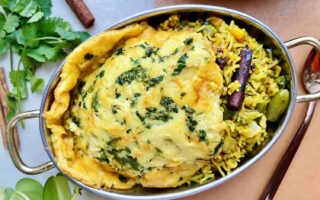 Vegan Spicy Omelet Biryani