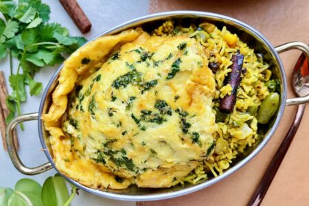 Vegan Spicy Omelet Biryani