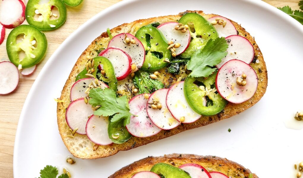 Radish Jalapeño Toasty, Vegan & Zero-Waste