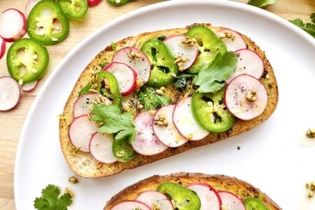 Radish Jalapeño Toasty, Vegan & Zero-Waste