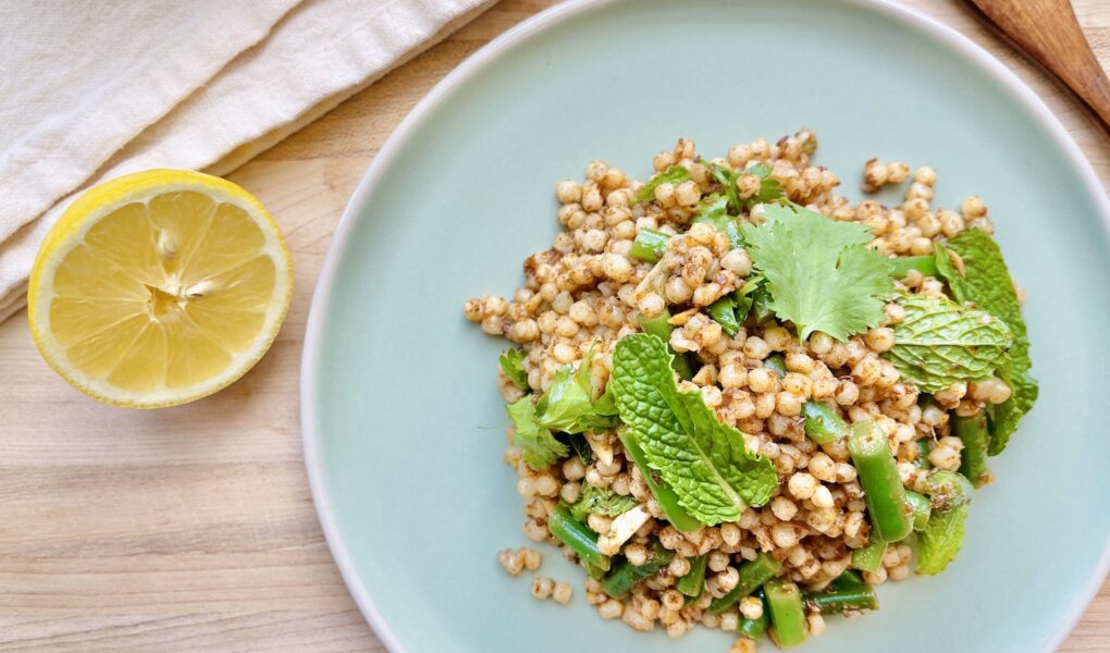 Spring Green Couscous Salad, Vegan