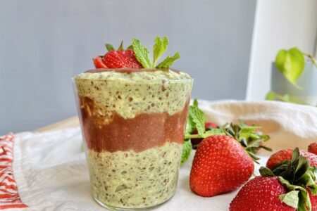 Strawberry Matcha Zero-Waste Overnight Oats