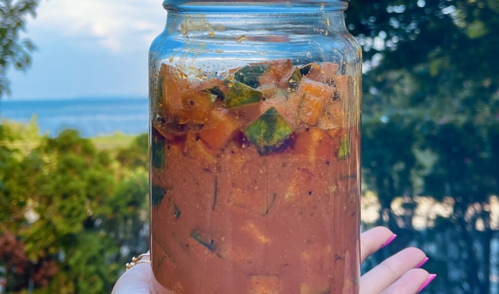 Watermelon Rind Indian Pickle (Upinkhai), Zero-waste & Vegan