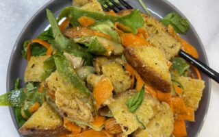 Spicy Dijon Panzanella Salad, Vegan