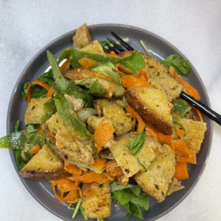 Spicy Dijon Panzanella Salad, Vegan